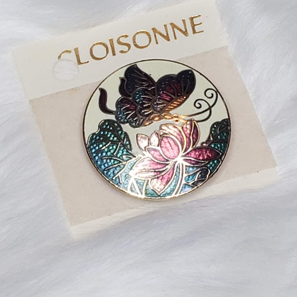 Cloisonne Butterfly Broach